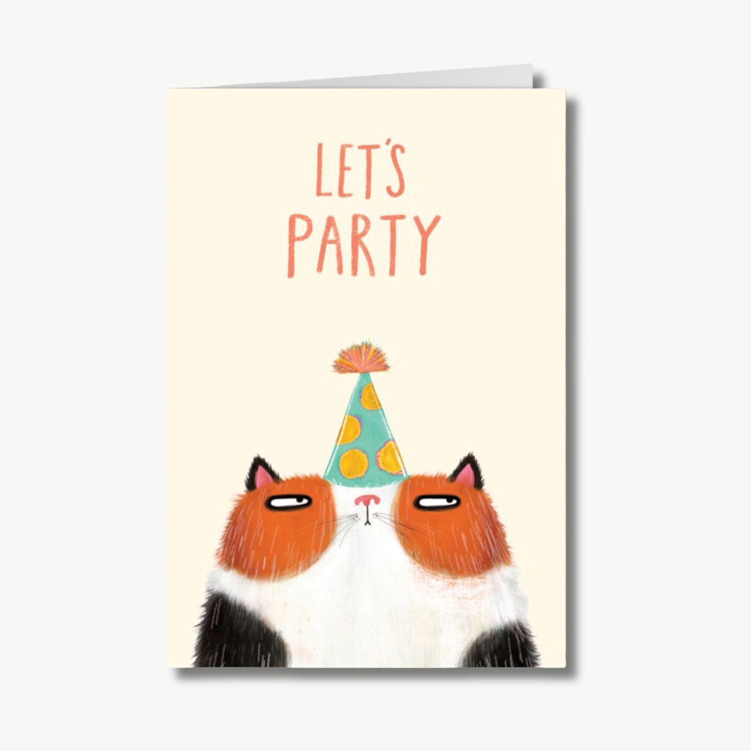 Postcard Let's Party Cat