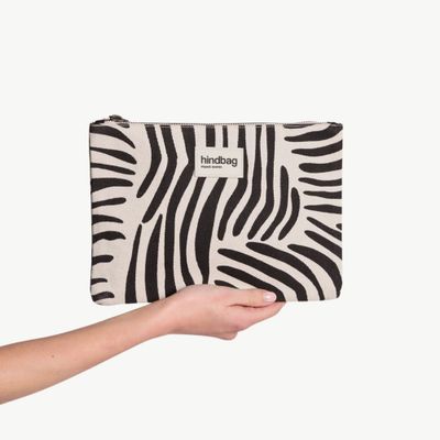 HINDBAG Ema Pouch zebra off-white