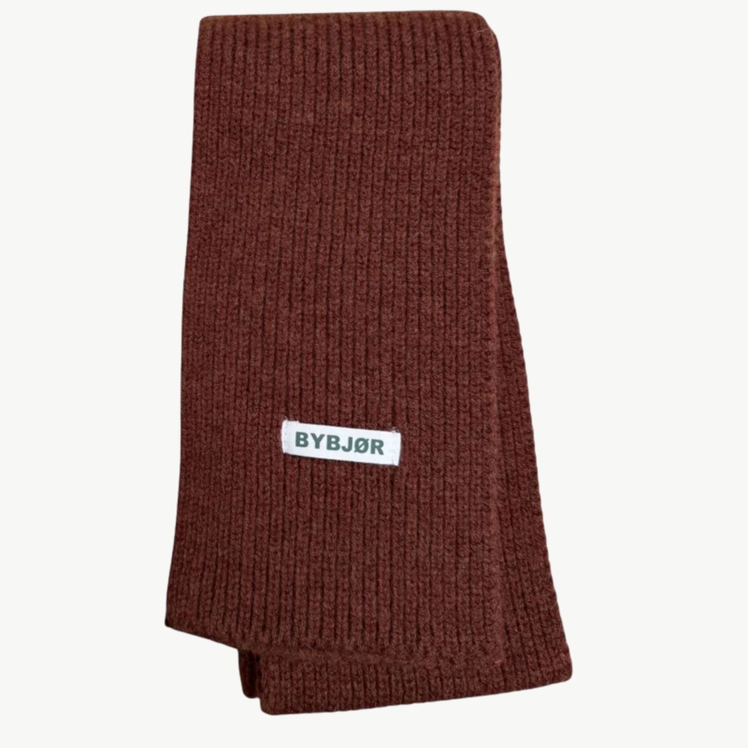 Bybjor Chunky Merino Wool Ribbon Scarf hazelnut melange