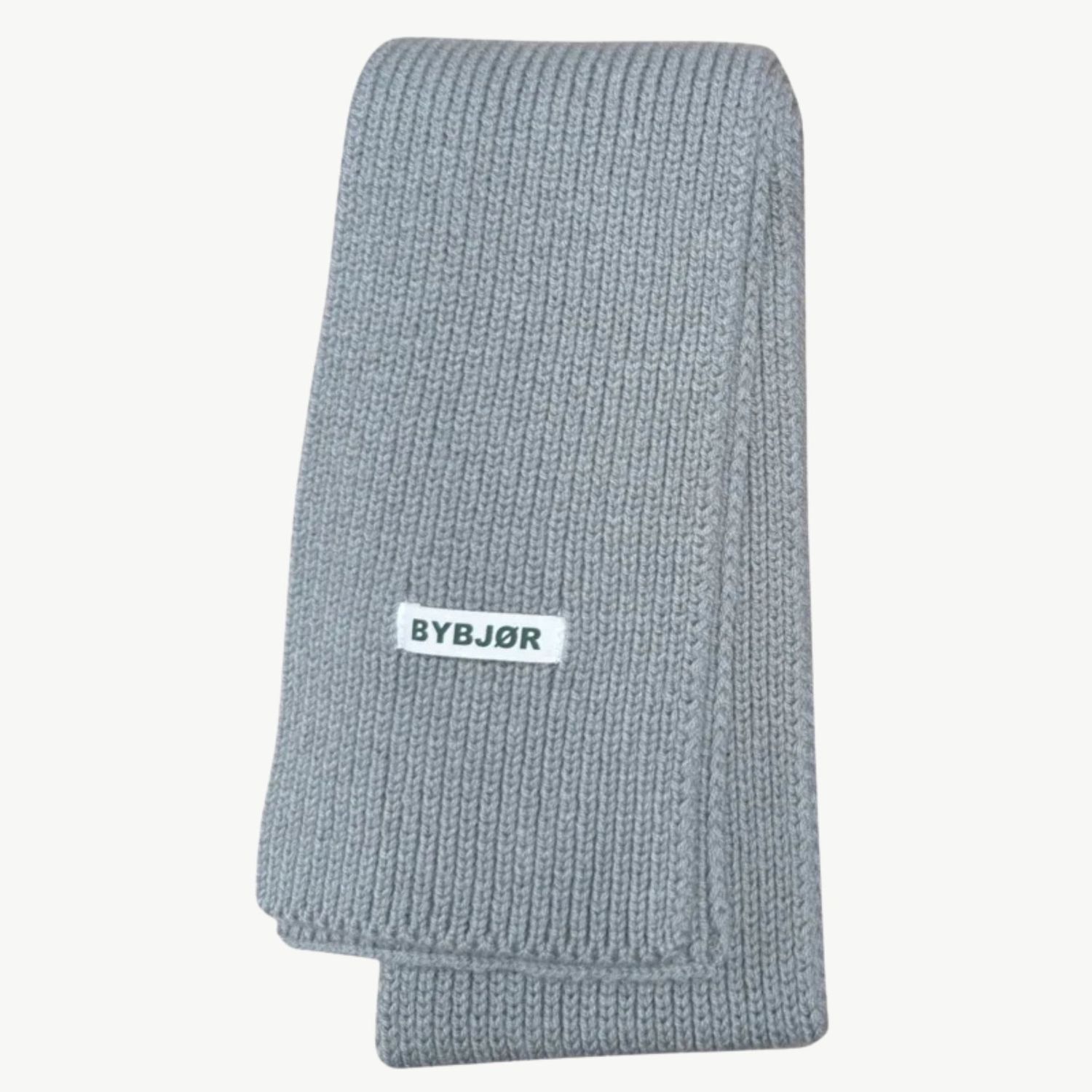 Bybjor Chunky Merino Wool Ribbon Scarf grey/blue