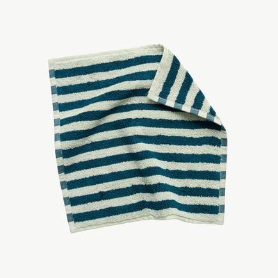 BONGUSTA Naram washand sea foam &amp; deep teal 30 x 30cm