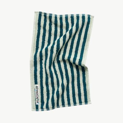 BONGUSTA Naram gastendoek sea foam &amp; deep teal 50 x 30cm