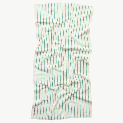 BONGUSTA Naram handdoek pure white &amp; grass 70 x 140cm
