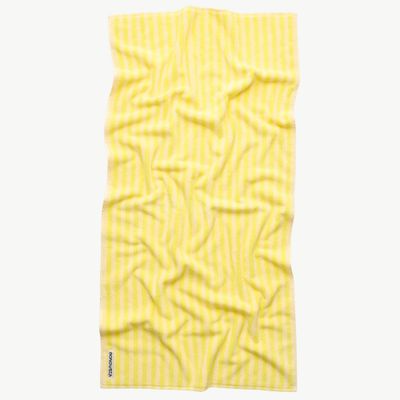 BONGUSTA Naram handdoek pristine &amp; neon yellow 70 x 140cm