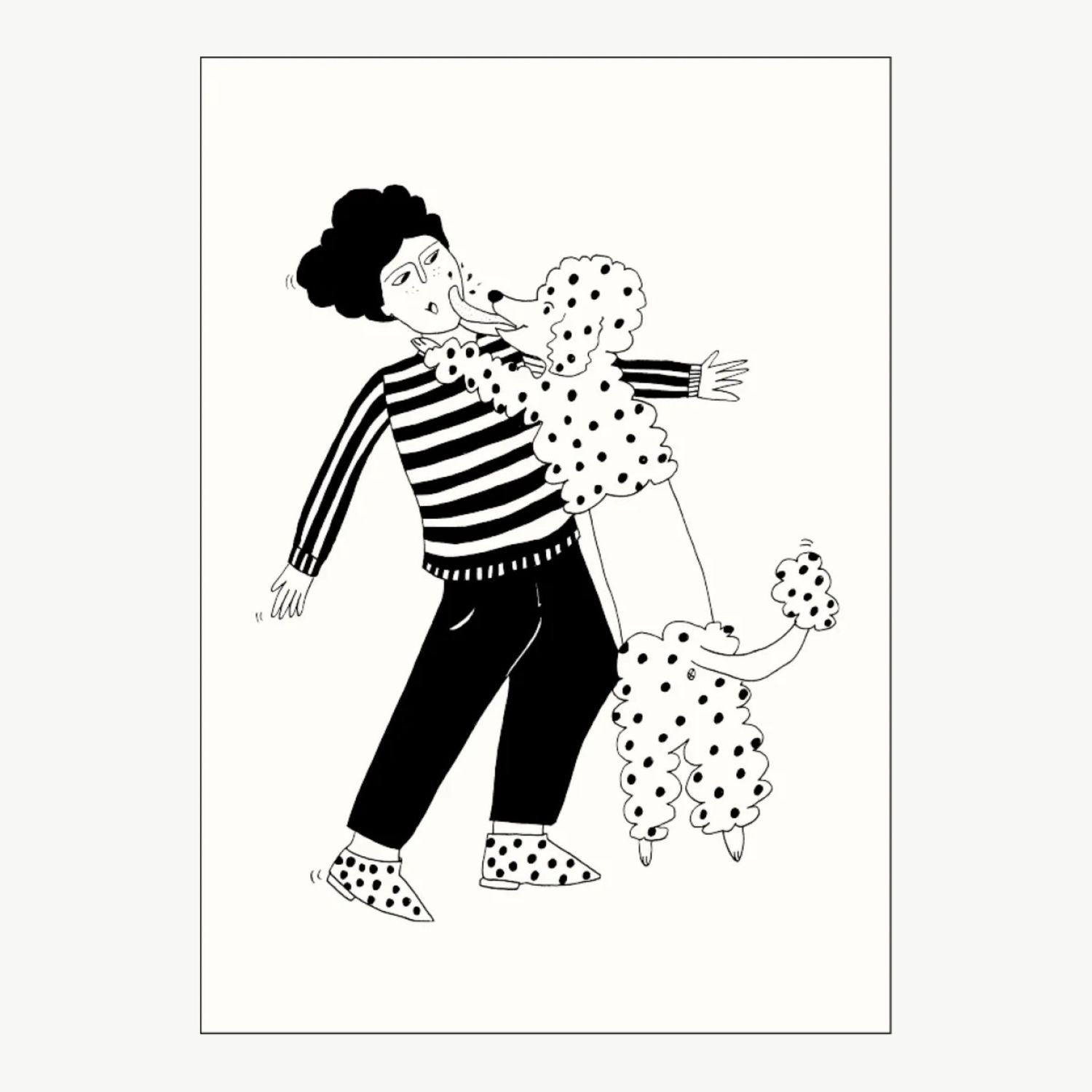 HELEN B postcard Poodle Love