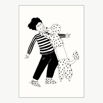 HELEN B postcard Poodle Love