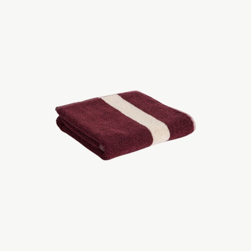 HAY Stripe gastendoek burgundy 40x60cm