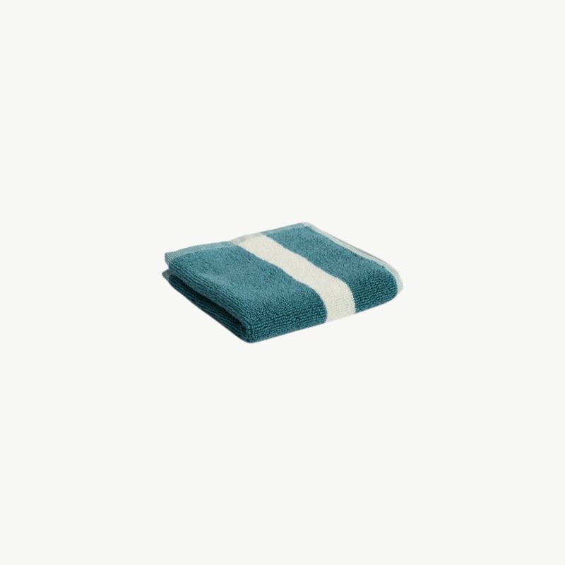 HAY Stripe washand petrol blue 30x30cm