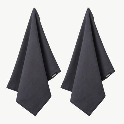 HUMDAKIN Organic Theedoek 2-pack asphalt