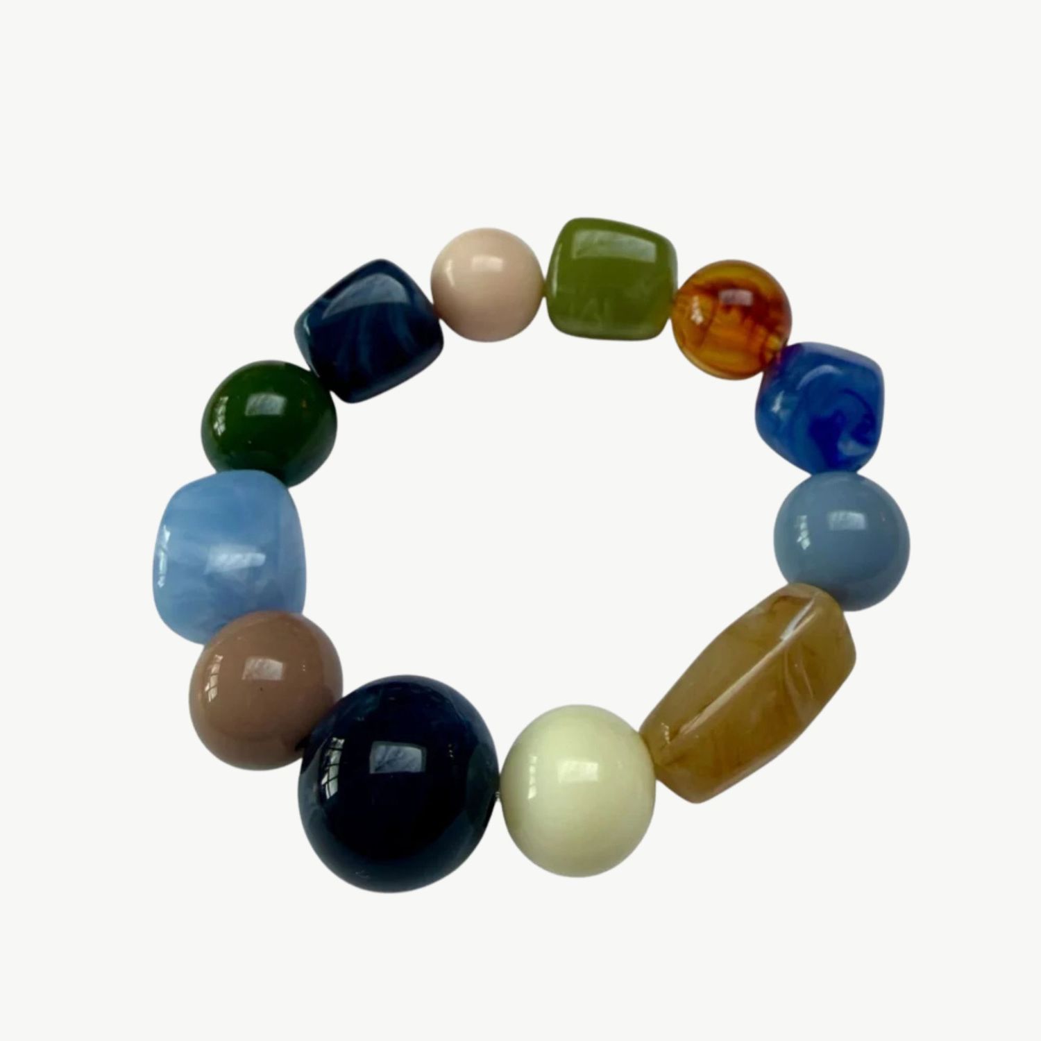 BYBJOR Olive &amp; Colors Chunky armband blue &amp; brown