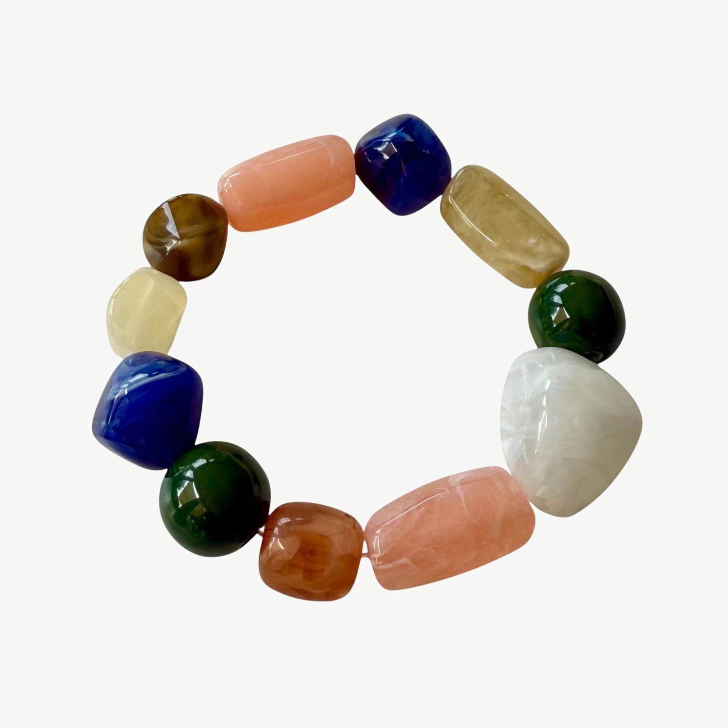 BYBJOR Olive &amp; Colors Chunky armband pastel peach