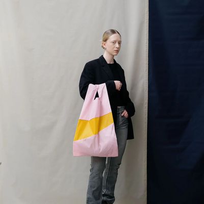 SUSAN BIJL The New Shoppingbag Pale Pink &amp; Lino large