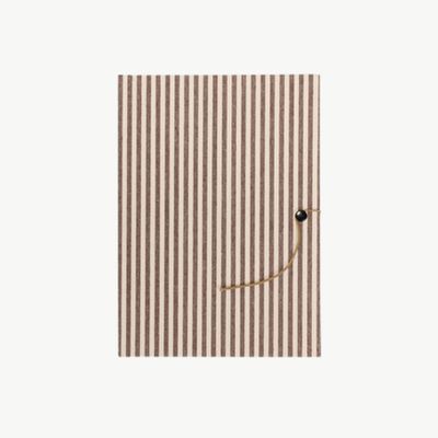 MONK &amp; ANNA Cotton Stripe Mocha notebook large