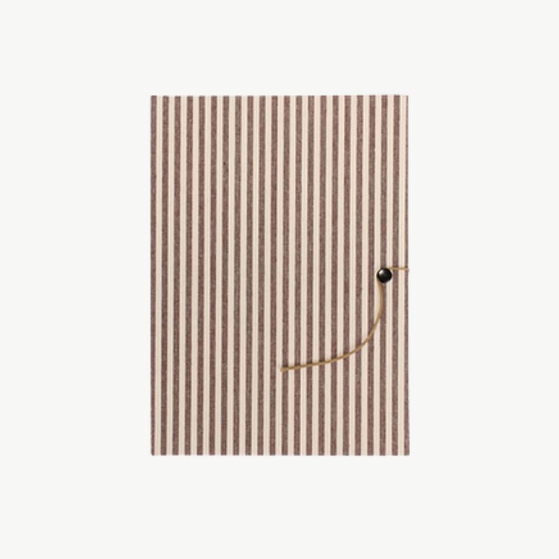 MONK &amp; ANNA Cotton Stripe Mocha notebook large