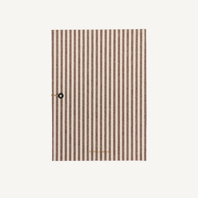 MONK &amp; ANNA Cotton Stripe Mocha notebook large