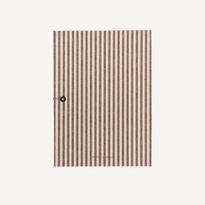 MONK &amp; ANNA Cotton Stripe Mocha notebook large
