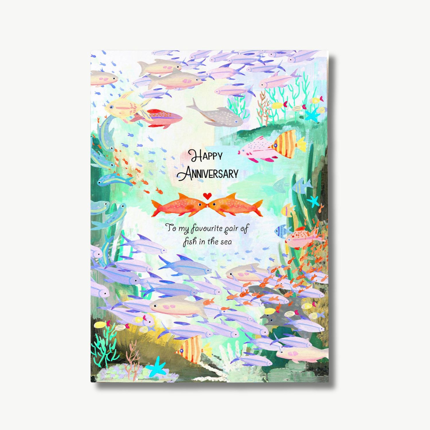 Postcard Happy Fish Anniversary