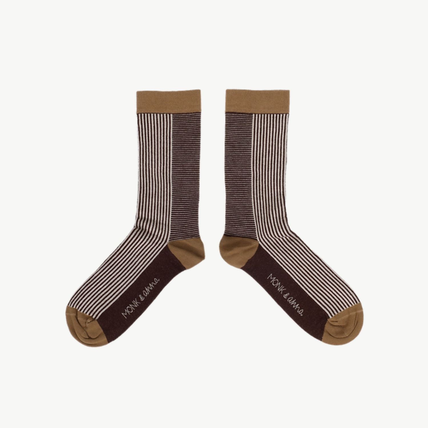 MONK &amp; ANNA Sokken small lines Dark Wood