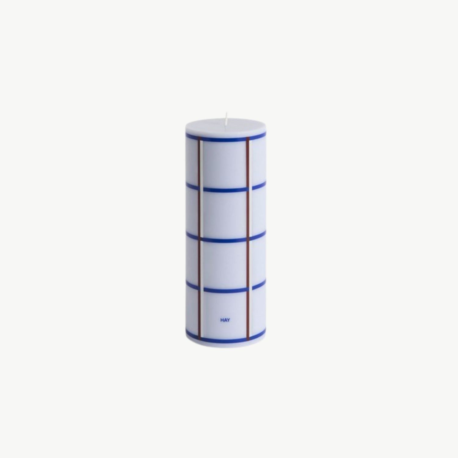 HAY Column kaars light blue, bordeaux &amp; silver medium