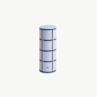 HAY Column kaars light blue, bordeaux &amp; silver medium