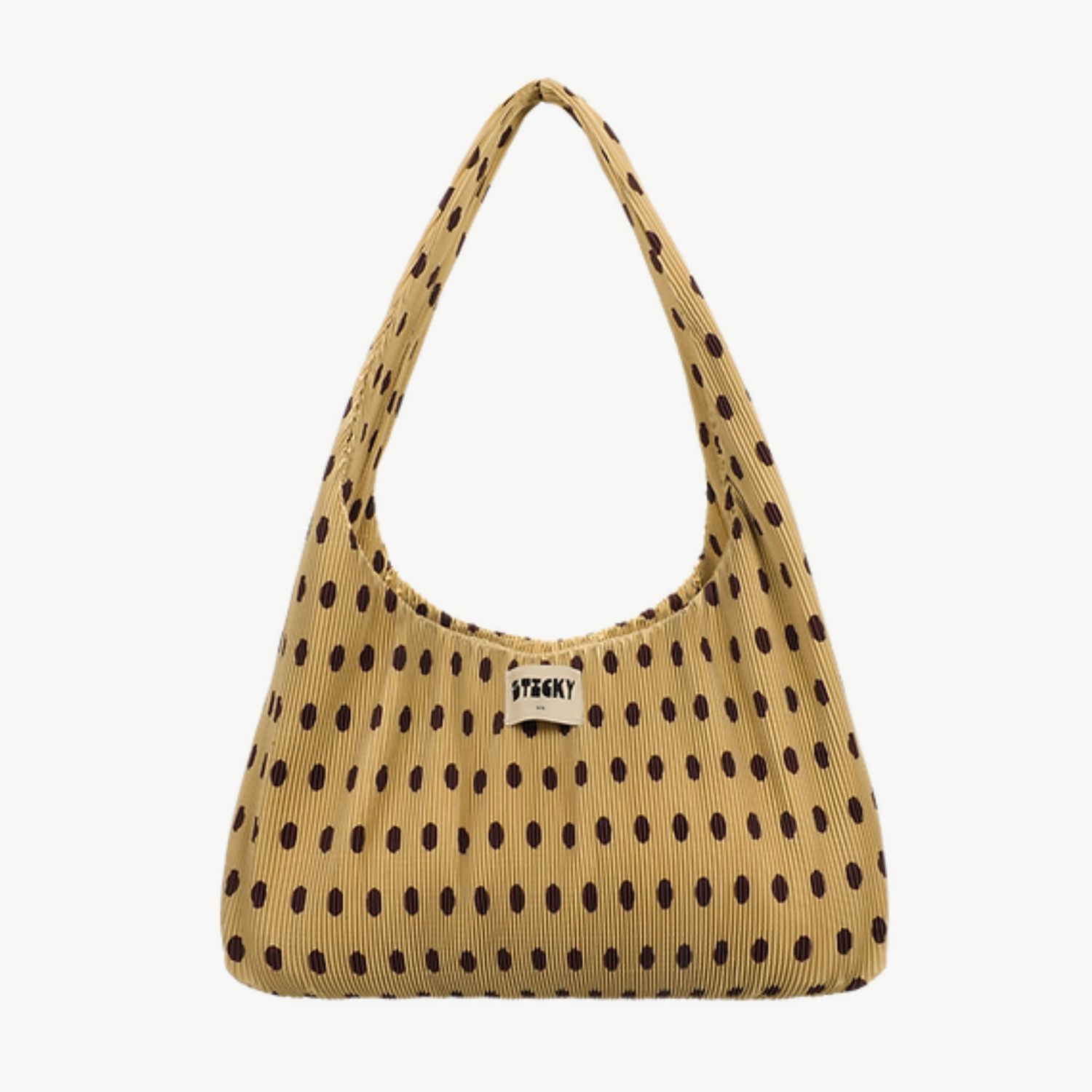 THE STICKY SIS CLUB Shopper Pleated Dots hay &amp; chocolate