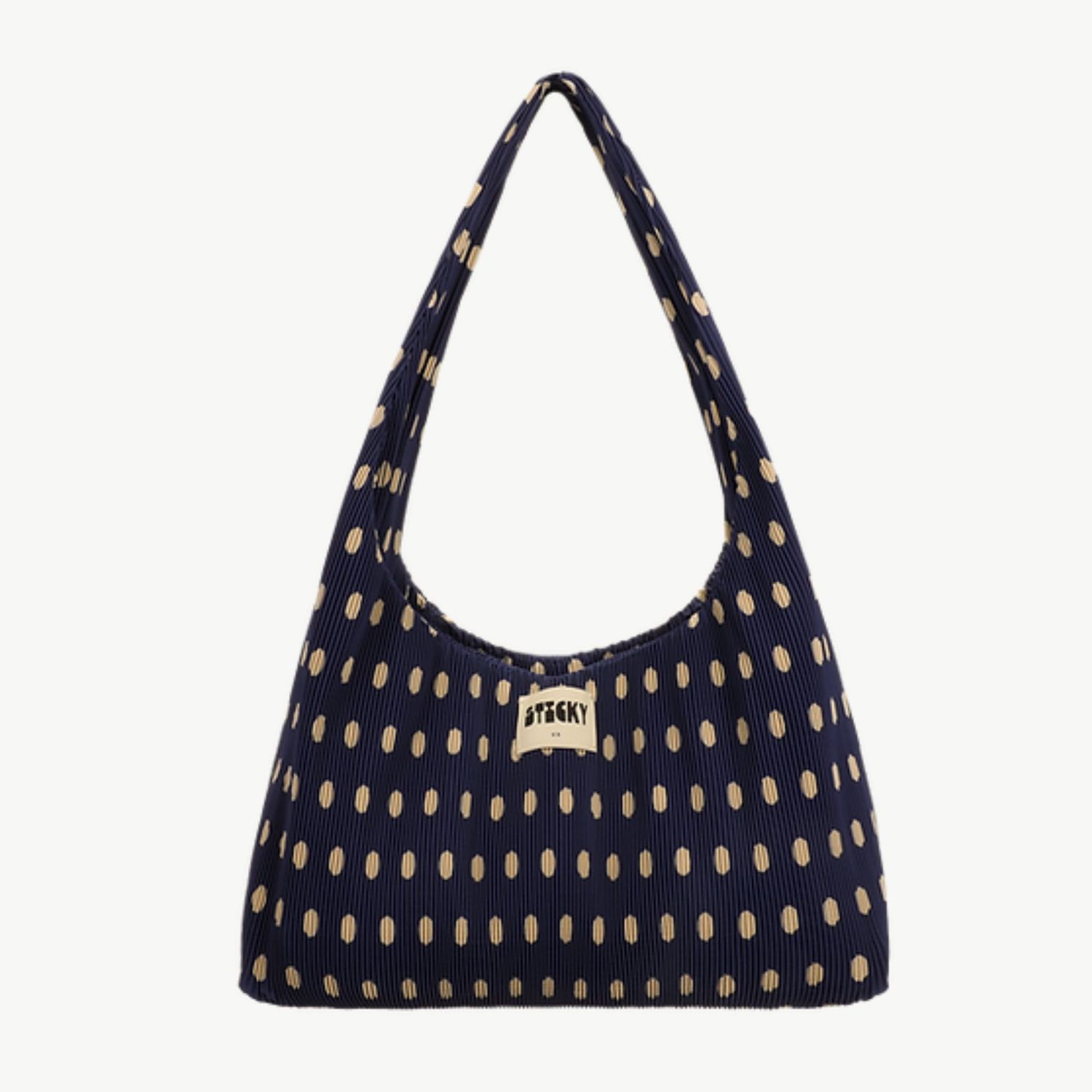 THE STICKY SIS CLUB Shopper Pleated Dots marine &amp; marzipan