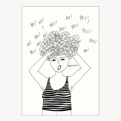 HELEN B postcard Overthinking
