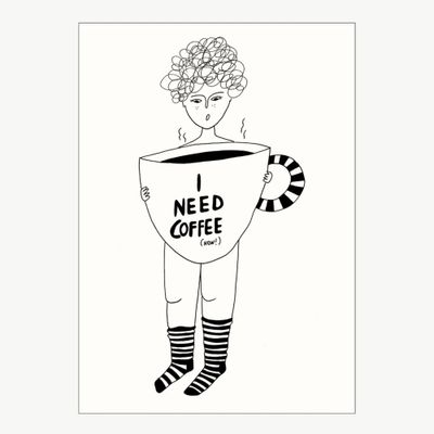 HELEN B postcard Coffee Now