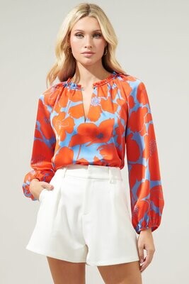Jovie Floral Satin L/S Blouse