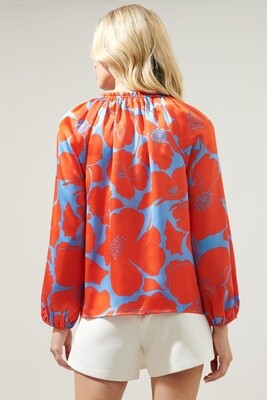 Jovie Floral Satin L/S Blouse