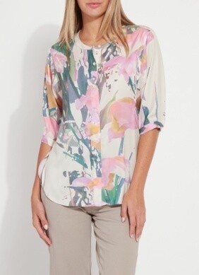 Viviana Satin Shirt- Jazzy Floral