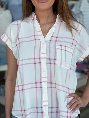Plaid Collared S/S Button Up - 2 Colors