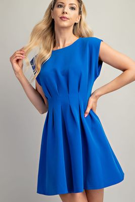 Round Neck/ Pintuck Dress - 2 Colors
