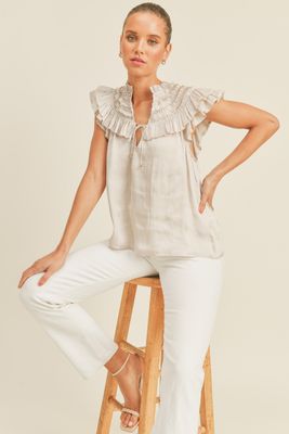 POWERFUL CHARM WOVEN SATIN TOP