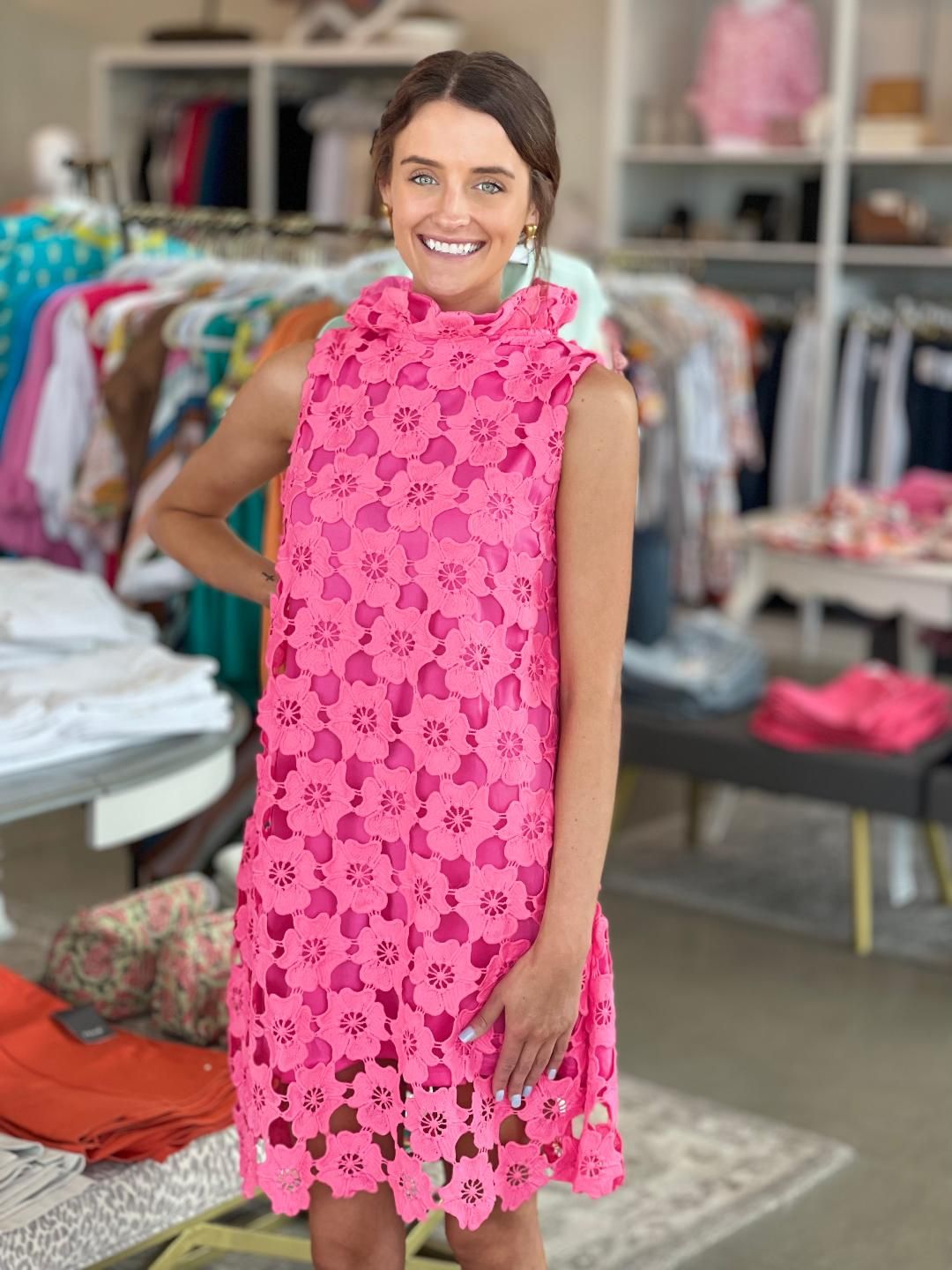 Pink Lace w/ Back Bow Dress