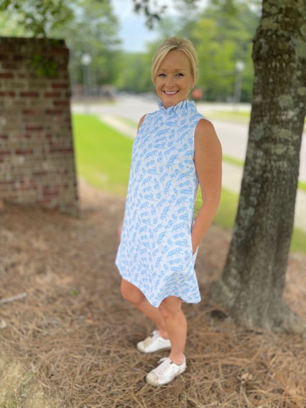 Caroline Tiger Dress -Blue-