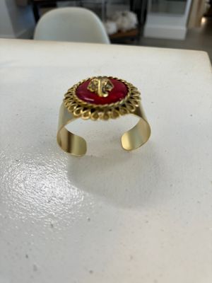 Elephant Head Medallion Cuff Bracelet