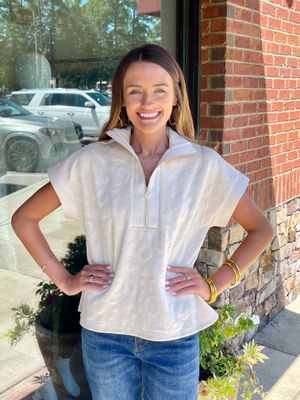 Emily McCarthy Quilted Cheetah Poppy Top -