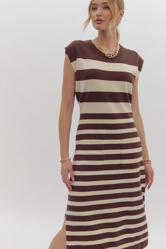 Striped Sweater Dress-