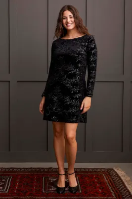 Black Velvet Dress w/ Sequins-