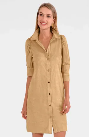 Swagger Dress - Ultra Suede- Khaki -