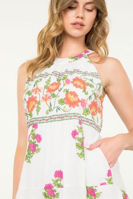 Halter Floral Maxi Dress-