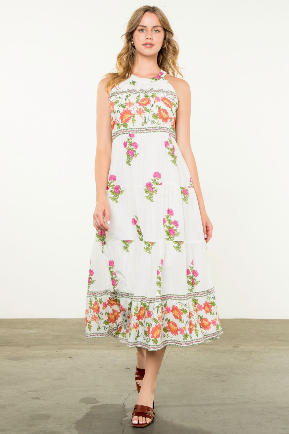 Halter Floral Maxi Dress-