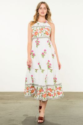 Halter Floral Maxi Dress-