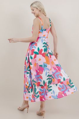 Floral Print Sundress  Maxi Dress-