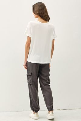 Ultra Soft Tee w/ Rolled Sleeve-2 colors-