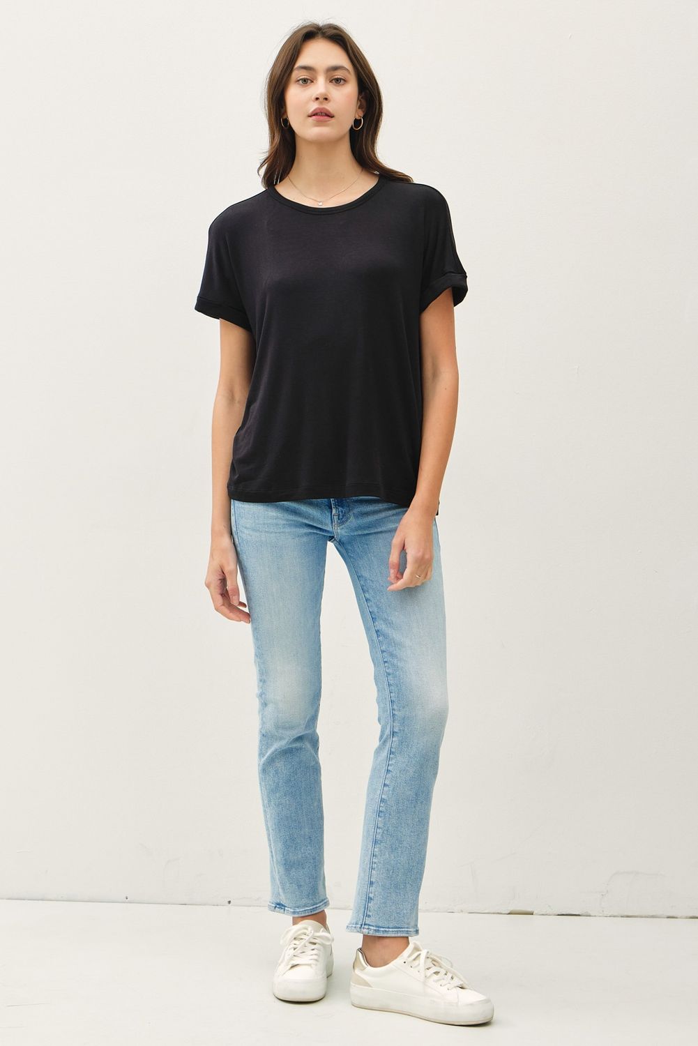 Ultra Soft Tee w/ Rolled Sleeve-2 colors-