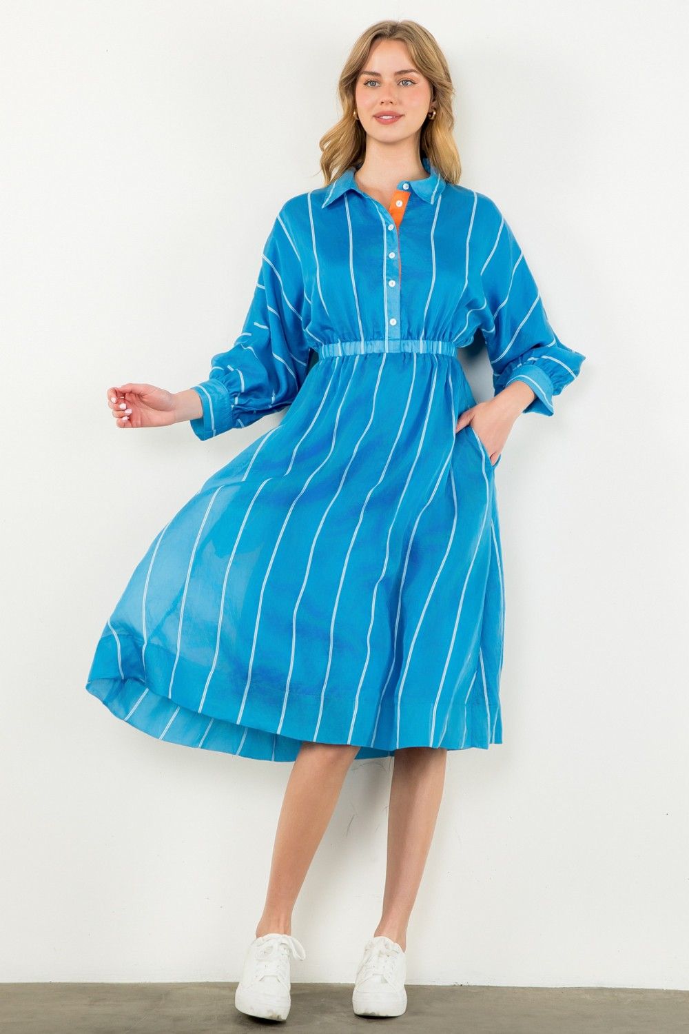 Striped Dress - Royal Blue-