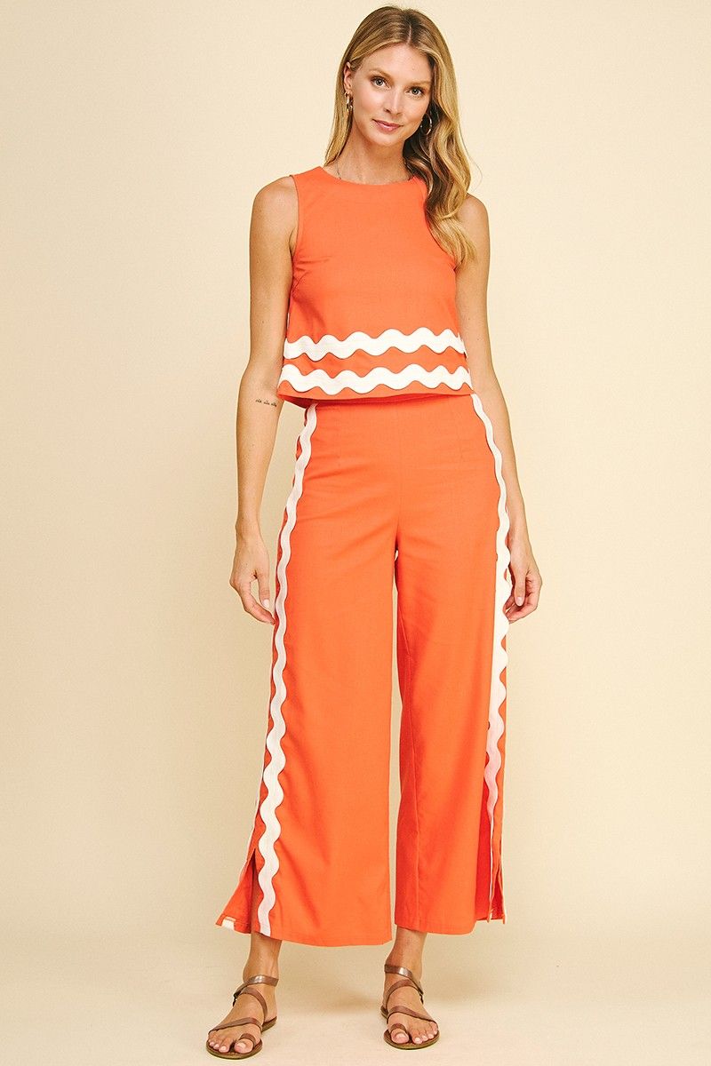 2 Pc Orange Ricrac Set-