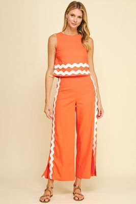 2 Pc Orange Ricrac Set-